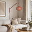 Verstelbare wandlamp Flera - ronde terra roze stoffen kap