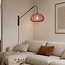 Verstelbare wandlamp Brandel - ronde terra roze stoffen kap