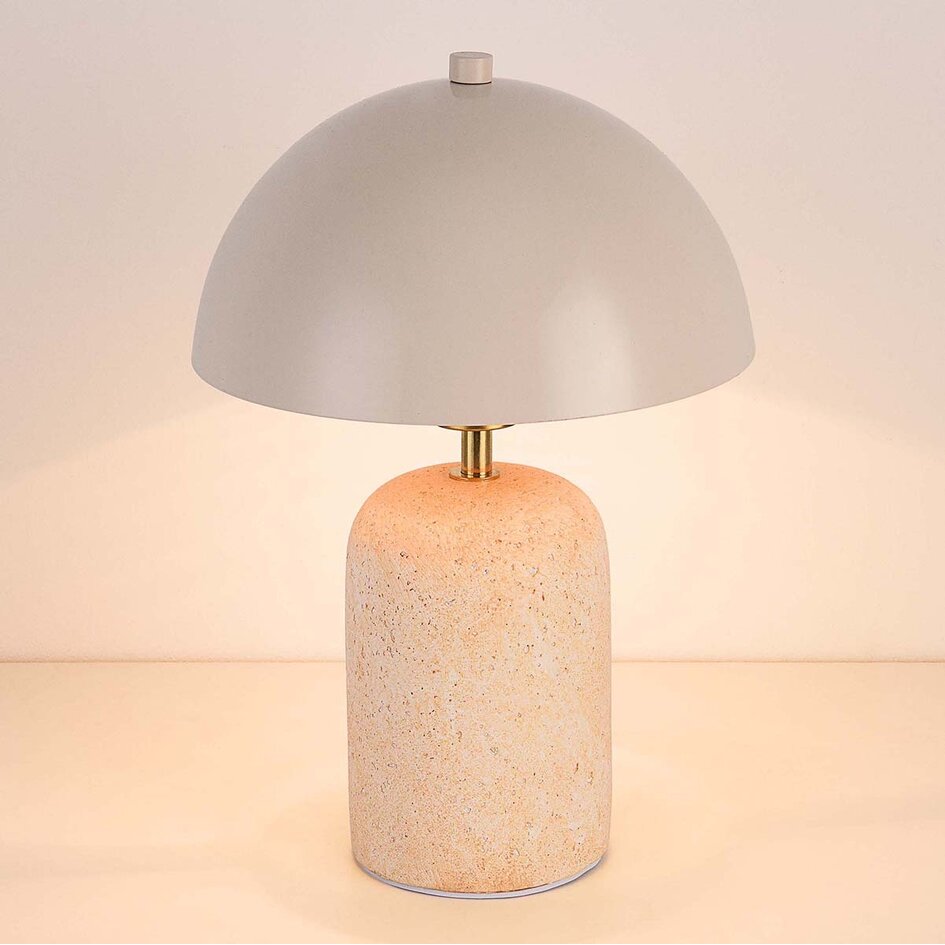 Tafellamp Celestine - keramieken voet met limestone effect
