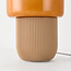 Tafellamp Ledine met amber glas en geribbelde voet - taupe