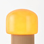Tafellamp Ledine met amber glas en geribbelde voet - taupe