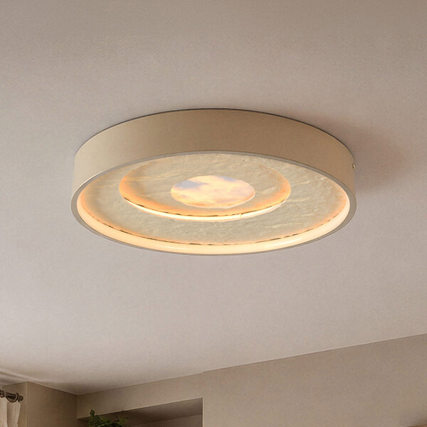 3-staps dimbare plafondlamp Cercul met geïntegreerde LED en steeneffect - beige