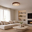 3-staps dimbare plafondlamp Cercul met geïntegreerde LED en beige steeneffect - walnootlook
