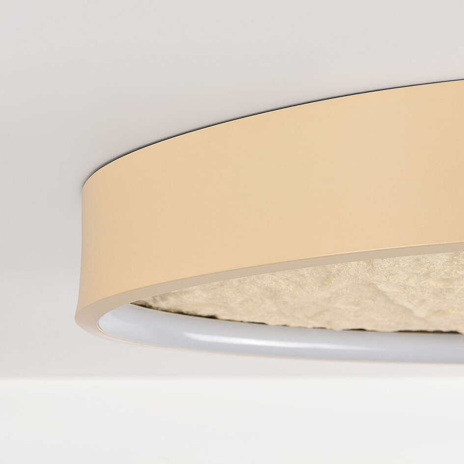 Plafondlamp Elpisie met 3-staps dimbare LED en steeneffect - beige