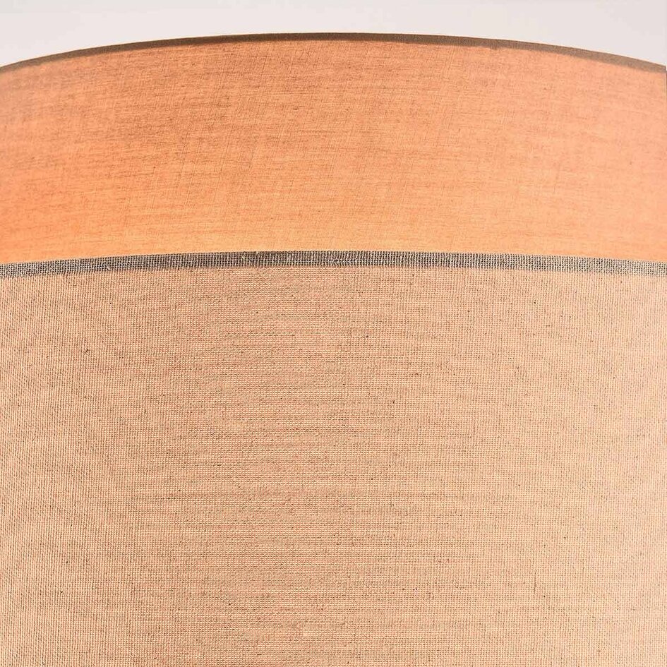 Vloerlamp Zhuo met gelaagde linnen kap - bruin