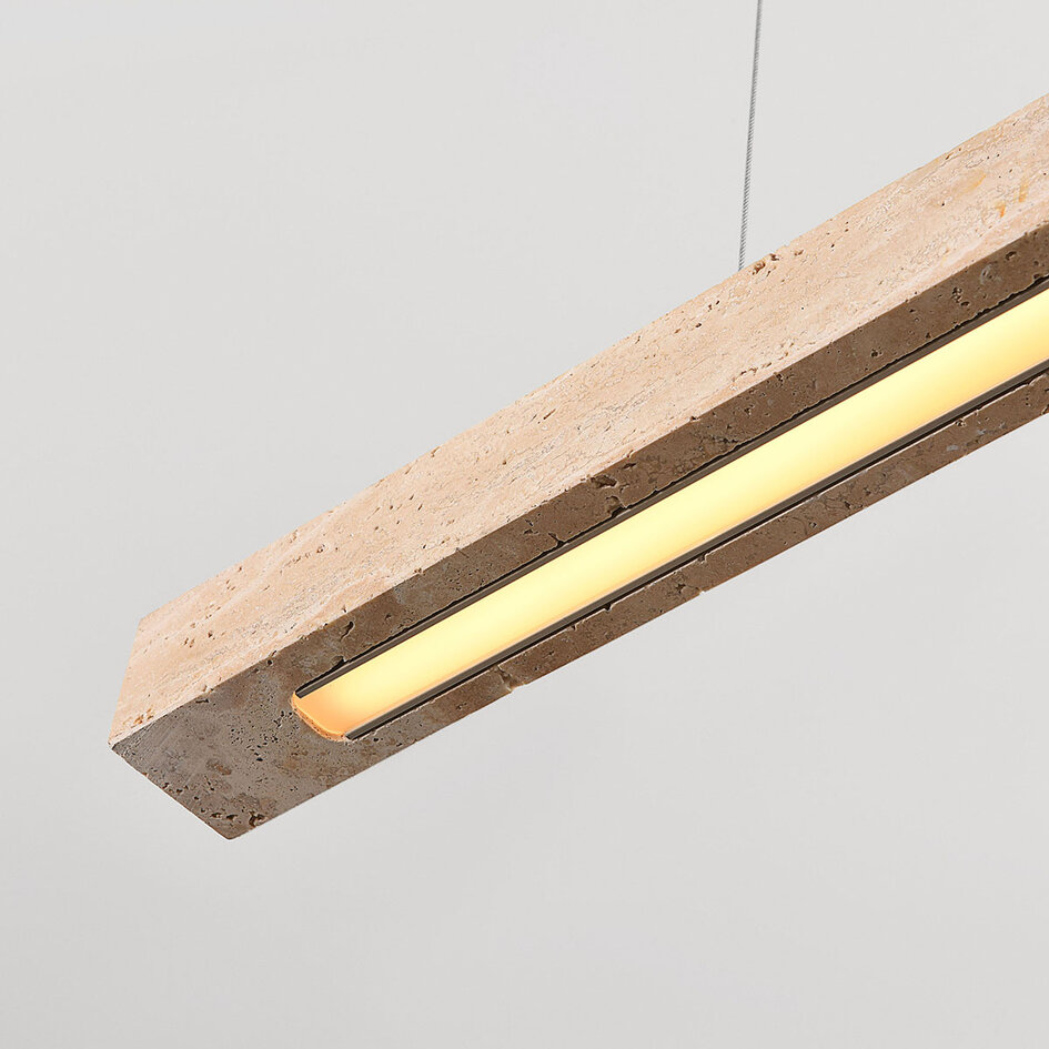 Hanglamp Romee met geïntegreerde LED en travertin (natuursteen)