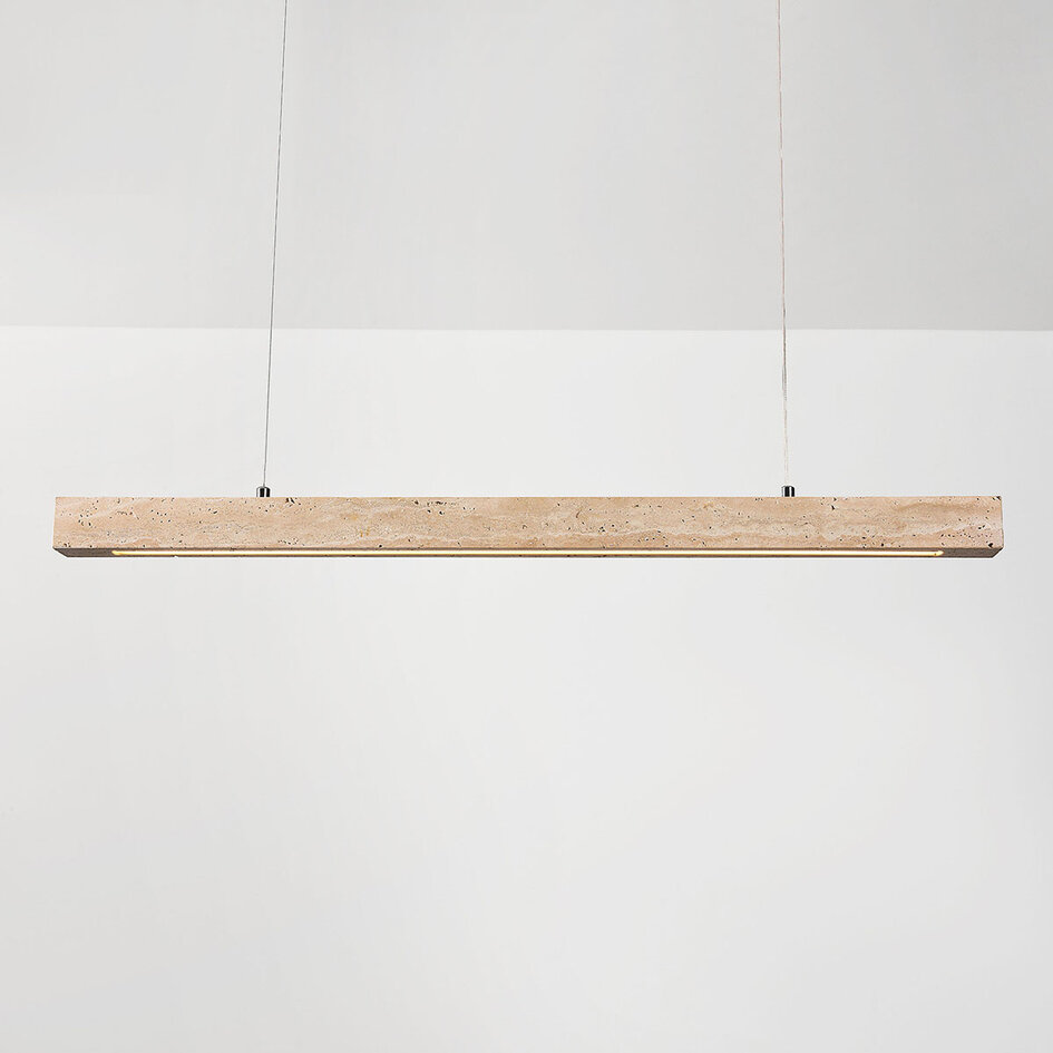 Hanglamp Romee met geïntegreerde LED en travertin (natuursteen)