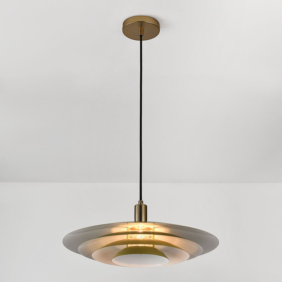 Hanglamp Alfyn met gelaagde kappen - khaki groen