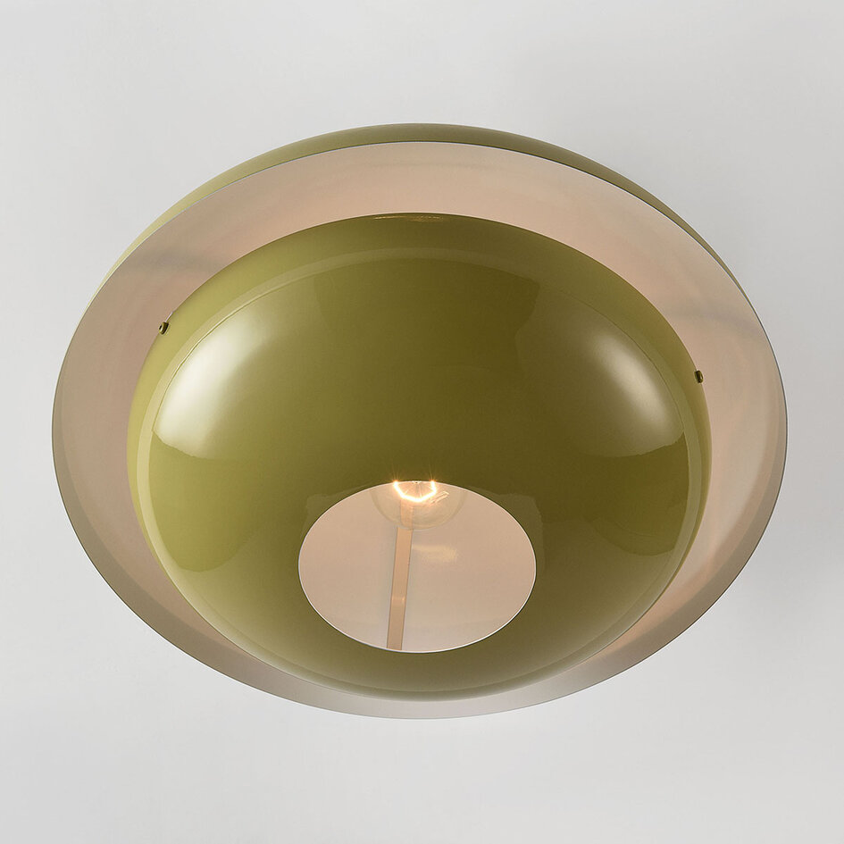 Plafondlamp Ofelia met gelaagde kappen - khaki groen