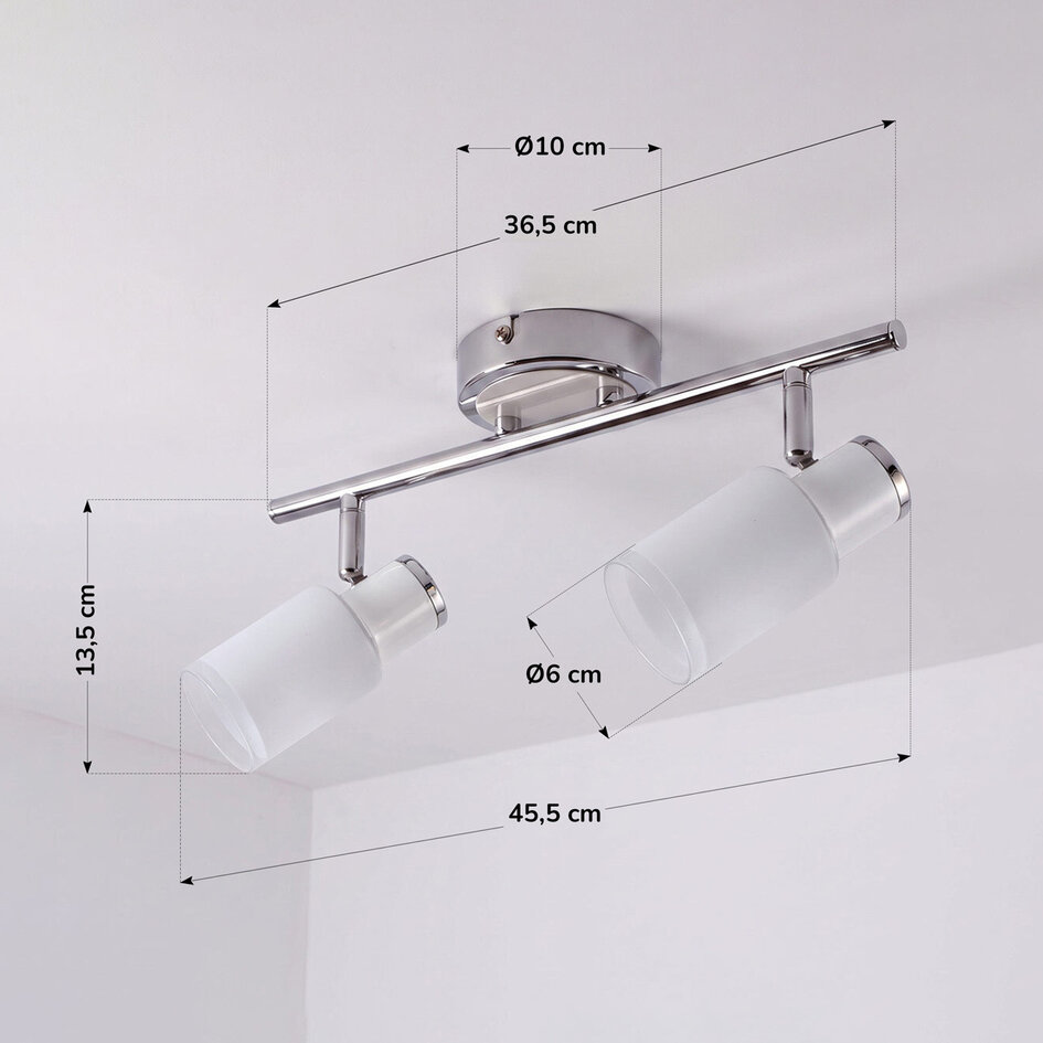 Moderne plafondspot zilver, 2-lichts - Crystal (E14 fitting)