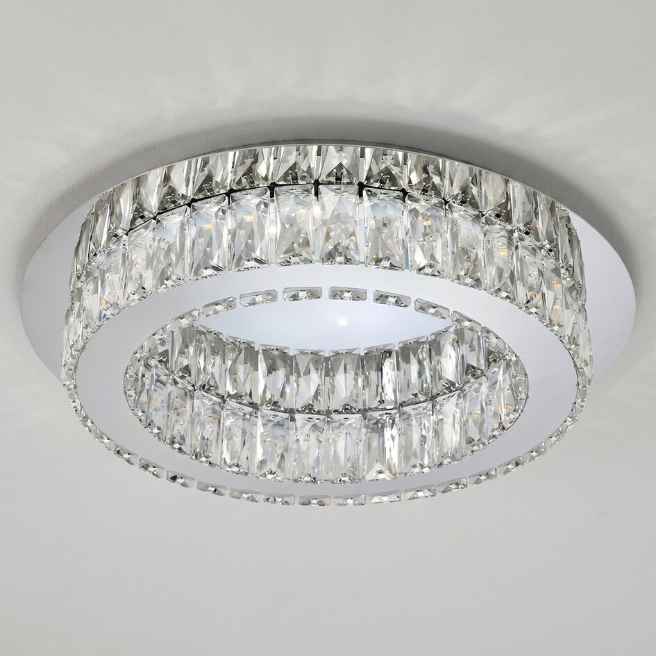 Luxe plafondlamp kristal LED 3-staps dimbaar - Diamond