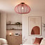 Plafondlamp Ecruva met terra roze stoffen kap