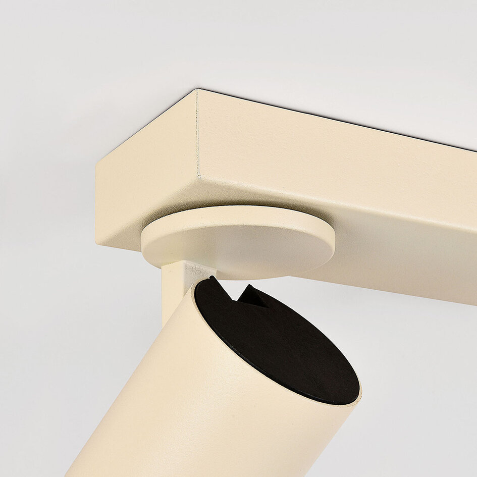 Plafondspot Dotto met 2 draaibare spots in lichtbeige