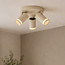 3-lichts plafondspot Focalo met draaibare spots in lichtbeige