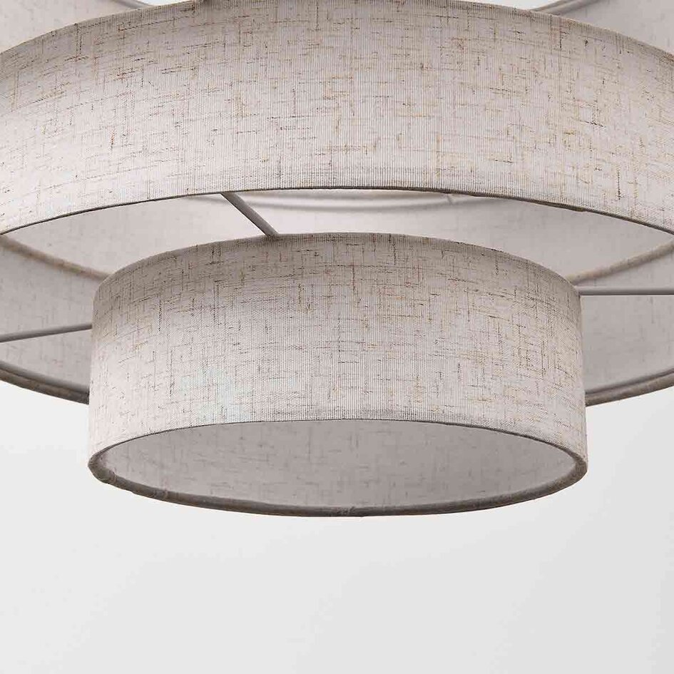 Hanglamp Zavon met gelaagde linnen kappen - gebroken wit