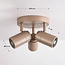 3-lichts plafondspot Nivo met draaibare spots - zandbeige