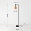 Vloerlamp Piedi zwart met amber glas