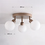 Plafondlamp Zano met 3 draaibare lichtpunten - zandbeige met melkwit glas