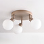 Plafondlamp Zano met 3 draaibare lichtpunten - zandbeige met melkwit glas
