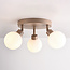 Plafondlamp Zano met 3 draaibare lichtpunten - zandbeige met melkwit glas