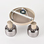 3-lichts draaibare plafondlamp zandbeige met smoke glas en spiegeleffect - Klarina
