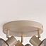 3-lichts draaibare plafondlamp zandbeige met smoke glas en spiegeleffect - Klarina
