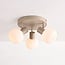 Plafondlamp Natasja met 3 draaibare geribbelde melkwitte glazen bollen - zandbeige