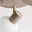 Plafondlamp Natasja met 3 draaibare geribbelde melkwitte glazen bollen - zandbeige