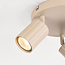 3-lichts draaibare plafondlamp Bruna met geribbelde spots - beige