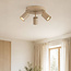 3-lichts draaibare plafondlamp Bruna met geribbelde spots - beige