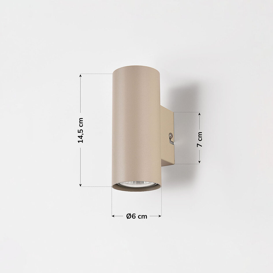 Wandlamp Brunio up & down - zandbeige