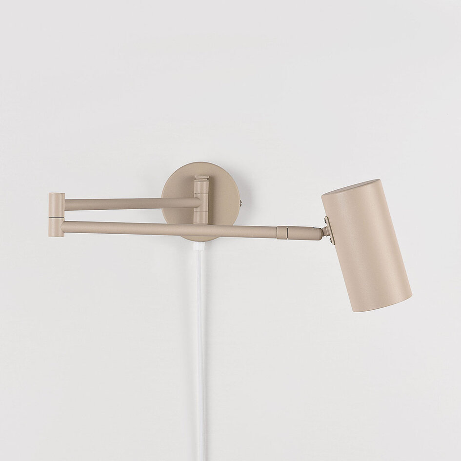 Wandlamp Brino met verstelbare arm - zandbeige