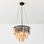 3-lichts hanglamp met amber glazen kristallen - Kristal