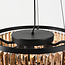 3-lichts hanglamp met amber glazen kristallen - Kristal