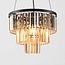 3-lichts hanglamp met amber glazen kristallen - Kristal