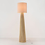 Vloerlamp Papira naturel met linnen kap
