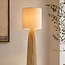 Vloerlamp Papira naturel met linnen kap