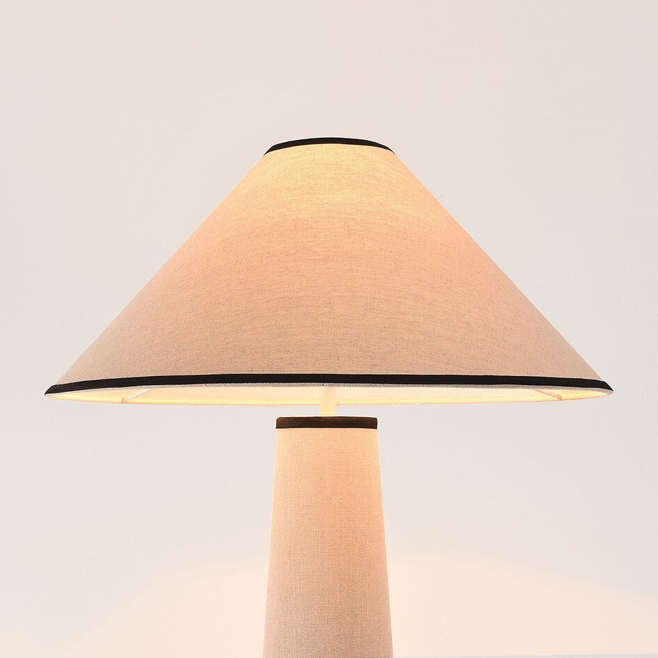 Vloerlamp Violetta van linnen - gebroken wit