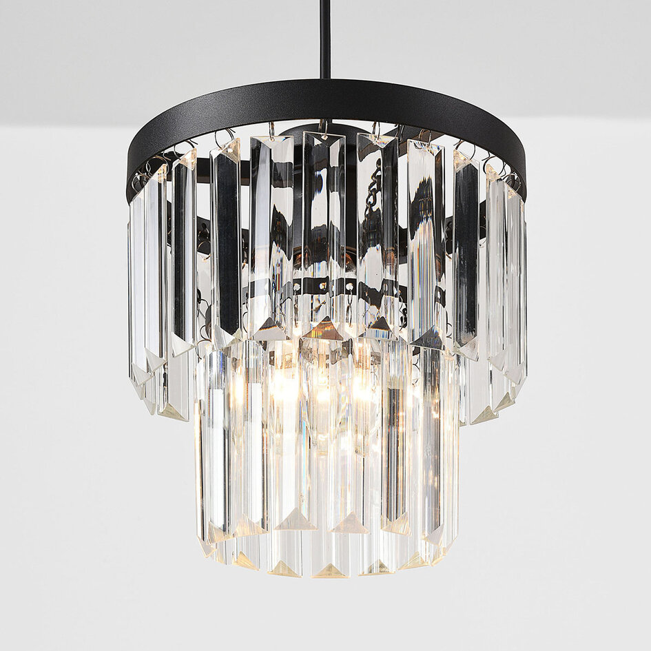 3-lichts hanglamp met glazen kristallen - Kristi