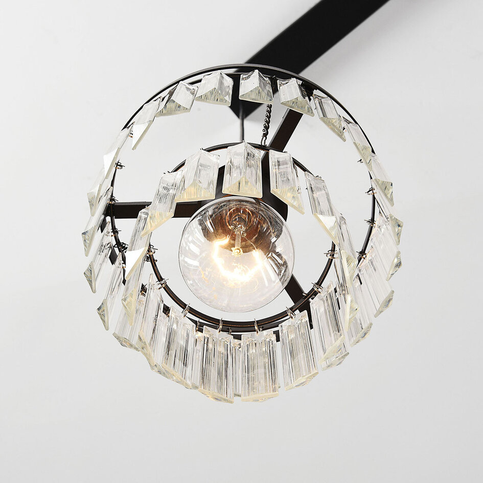 3-lichts hanglamp met glazen kristallen - Kristi