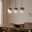 3-lichts hanglamp met glazen kristallen - Kristi