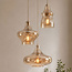 3-lichts hanglamp Trinidad met amber glas - beige