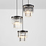 3-lichts hanglamp Kristos met glazen kristallen