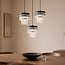 3-lichts hanglamp Kristos met glazen kristallen