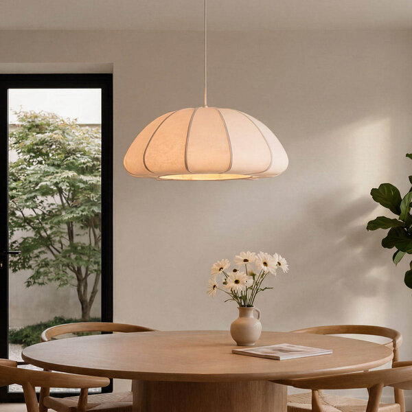Hanglamp Lotta met stoffen kap - gebroken wit