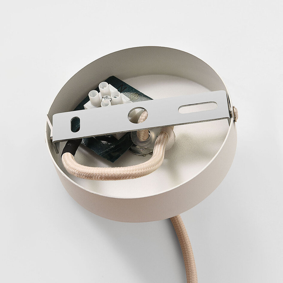 Hanglamp Lotta met stoffen kap - gebroken wit