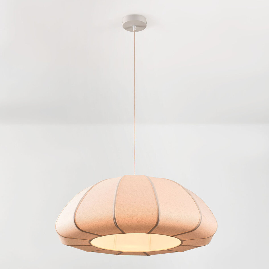 Hanglamp Lotta met stoffen kap - gebroken wit