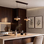 Japandi  hanglamp Florinda met travertin (natuursteen) en hout, 2-lichts