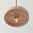 Japandi  hanglamp Florinda met travertin (natuursteen) en hout, 2-lichts