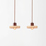 Japandi  hanglamp Florinda met travertin (natuursteen) en hout, 2-lichts